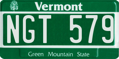 VT license plate NGT579