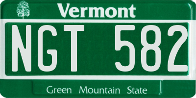 VT license plate NGT582