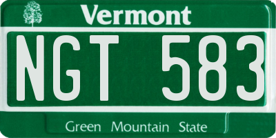 VT license plate NGT583