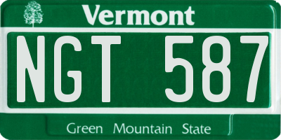 VT license plate NGT587
