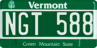 VT license plate NGT588