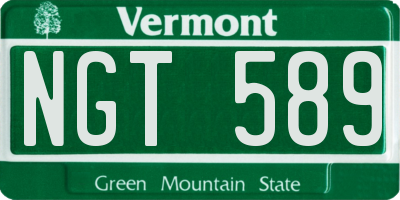 VT license plate NGT589