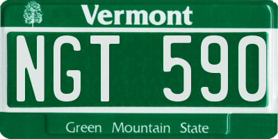VT license plate NGT590