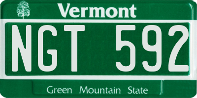 VT license plate NGT592
