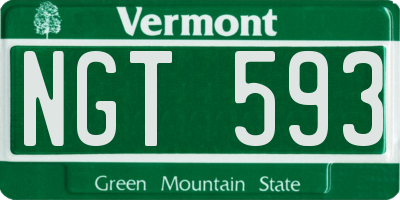 VT license plate NGT593