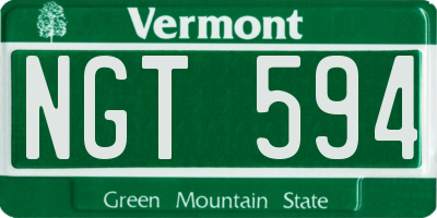 VT license plate NGT594