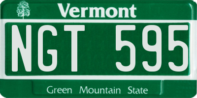 VT license plate NGT595