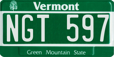 VT license plate NGT597