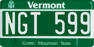 VT license plate NGT599
