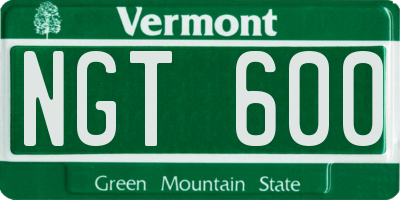VT license plate NGT600