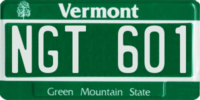 VT license plate NGT601