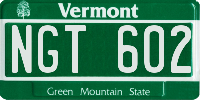 VT license plate NGT602