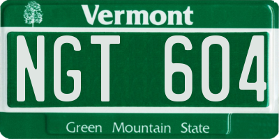 VT license plate NGT604