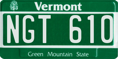 VT license plate NGT610