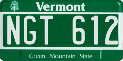 VT license plate NGT612