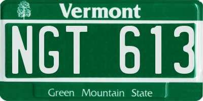 VT license plate NGT613