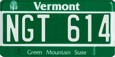 VT license plate NGT614