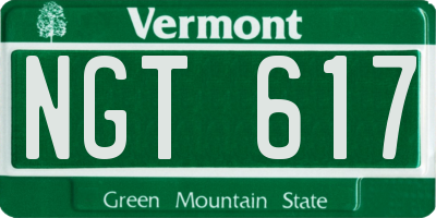 VT license plate NGT617