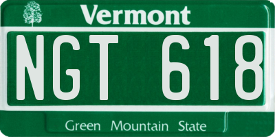 VT license plate NGT618