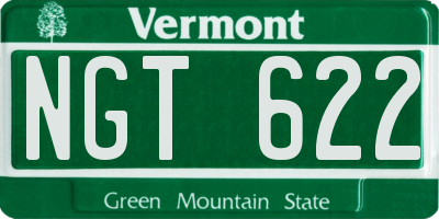 VT license plate NGT622