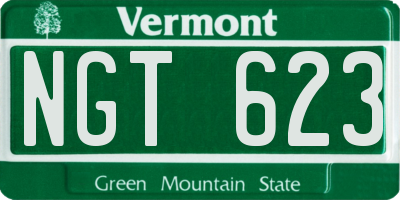 VT license plate NGT623