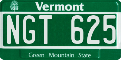 VT license plate NGT625