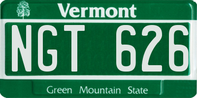 VT license plate NGT626
