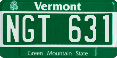 VT license plate NGT631