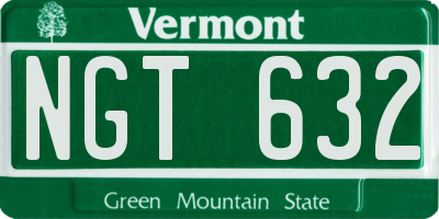 VT license plate NGT632