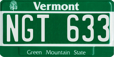 VT license plate NGT633