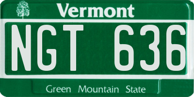 VT license plate NGT636