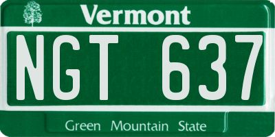 VT license plate NGT637