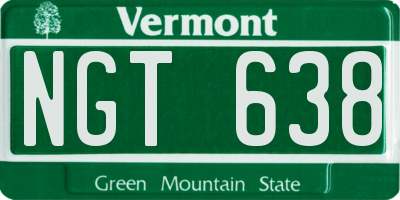 VT license plate NGT638