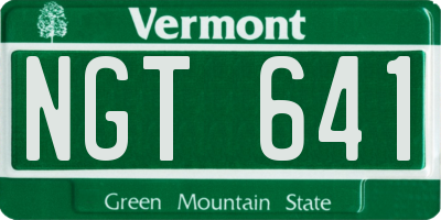 VT license plate NGT641