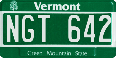 VT license plate NGT642