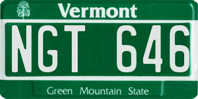 VT license plate NGT646