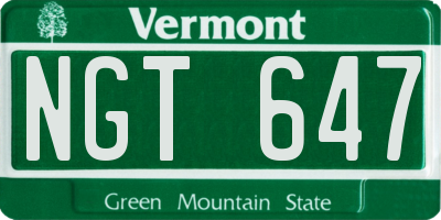 VT license plate NGT647