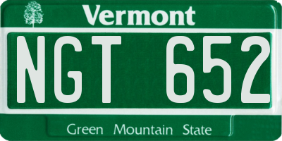 VT license plate NGT652