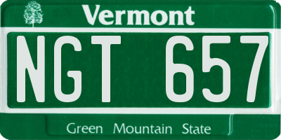 VT license plate NGT657