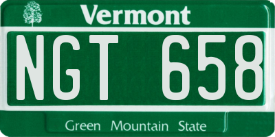 VT license plate NGT658