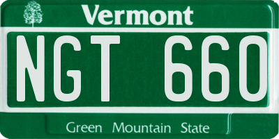 VT license plate NGT660