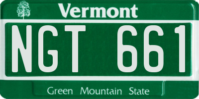 VT license plate NGT661