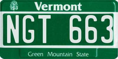 VT license plate NGT663