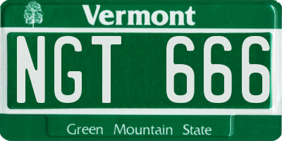VT license plate NGT666