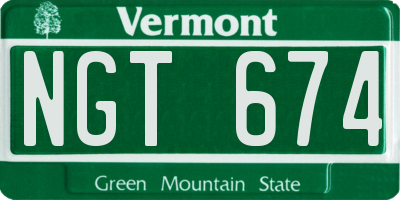 VT license plate NGT674