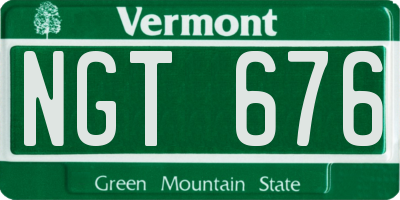 VT license plate NGT676