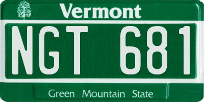 VT license plate NGT681