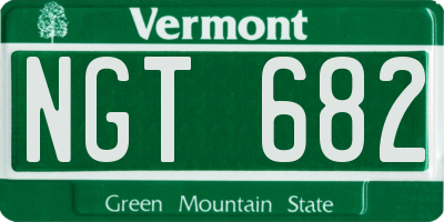 VT license plate NGT682