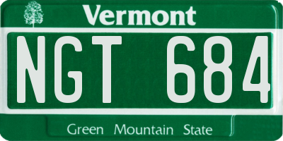 VT license plate NGT684