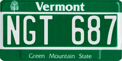 VT license plate NGT687